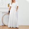 Custom Individualized Women's Round Neck Pleated Waist Pockets Maxi Dress