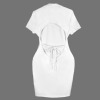 All-Over Print Women's High Neck Backless Tie Split Hem Dress