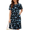 Round-Neck Drawstring Waist Pocket Dress