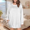 Custom Personalized Women's Fuzzy Long Sleeve Pocket Nightdress