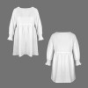 Custom Specialized Women's Crew Neck Smocked Short Sleeve Tunic Casual Dress