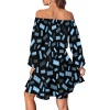 Off-The-Shoulder Ruffled-Sleeve Fitted Waist Dress