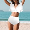 All-Over Print Women's Ruffle Sleeve High-Waisted Bikini Set