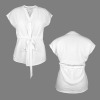 Custom Personalized Women's Button Tie Elastic Waist Blouse Tops