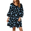 V-Neck Layered Bell-Sleeve Dress