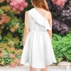 Custom Personalized Girls One Shoulder Ruffled Casual Dress