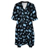 V-Neck Ruffle-Sleeve Dress