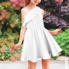 Custom Personalized Girls One Shoulder Ruffled Casual Dress