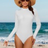 All-Over Print Women's Backless Long Sleeve One-Piece Swimsuit