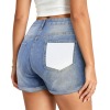 Light-Wash Blue Denim Shorts (Right Pocket Print)|Ship From USA