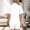 All-Over Print Women's V-neck Button Short Sleeve Pajama Sets 11