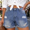 Light-Wash Blue Denim Shorts (Right Pocket Print)|Ship From USA