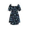 Square-Neck Pleated Dress