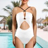 Custom Personalized Women's Cutout One Piece Swimsuit
