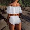 Custom Individualized Women's Ruffle Hem Off Shoulder Bikini Set