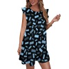 Round-Neck Ruffle-Hem Dress
