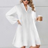 Custom Personalized Women's Flared Sleeve Button Tiered Shirt Dress
