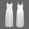 Custom Personalized Women's Spaghetti Strap V Neck Split Maxi Dress
