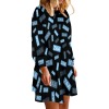 Long-Sleeved Round-Neck Pleated Casual Dress