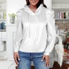 Custom Specialized Women's Pleated Puff Sleeve Hooded Fleece Sweatshirt