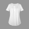 Custom Personalized Women's Round Neck Pleated T-Shirts