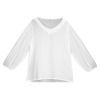 All-Over Print Women's Loose Chiffon V-Neck Puff Sleeve Blouse