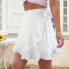 Custom Personalized Women's Tie Side Waist Ruffle Hem Mini Skirt