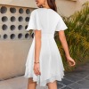 Custom Personalized Women's V-Neck Waist Tie Ruffle Hem Casual Dress