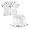 Custom Kid's Lapel Pocket Button Short Pajama Sets（placket designed separately）