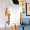 Custom Women's Lapel Pocket Button Short Pajama Sets（placket designed separately）