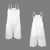 Custom Personalized Women's Sleeveless Spaghetti Strap Pocket Shorts Romper