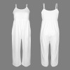 Custom Personalized Women's Round Neck Pleated Cami Jumpsuit