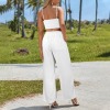 Custom Individualized Women's V-Neck Crop Cami Top & Tie Waist Pants Set
