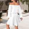 Custom Individualized Women's Off Shoulder Backless Ruffle Sleeve Dress