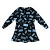 Long-Sleeved Round-Neck Pleated Casual Dress