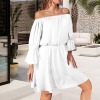 Custom Individualized Women's Off Shoulder Backless Ruffle Sleeve Dress