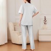 All-Over Print Women's V-Neck Short Sleeve Pajama Set with Long Pants