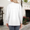 Custom Personalized Women's Button V Neck Long Sleeve Blouses