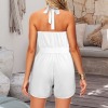 Custom Personalized Women's Tie Waist Backless Halter Neck Romper