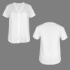 Custom Personalized Women's V-Neck Button Short Sleeve Blouse Tops