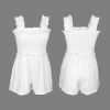 Custom Personalized Sleeveless Square Collar Ruffle Straps Pocket Shorts Romper