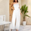 Custom Individualized Women's Bandeau Tie Waist Long Jumpsuit