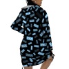 Long-Sleeved Hooded Drawstring Sweatshirt Dress