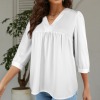 Custom Individualized Women's Half Sleeve V Neck Blouse