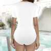 Custom Personalized Women's Short Sleeve One Piece Swimsuit