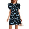 Round-Neck Puff-Sleeve Short-Sleeved Dress