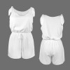 Custom Individualized Women's Sleeveless Tie Shoulder Pocket Drawstring Romper