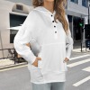 Custom Individualized Women's Button V Neck Pocket Hoodies