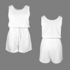 Custom Personalized Women's Scoop Neck Sleeveless Tank Top Pocket Shorts Romper