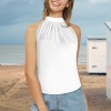 Custom Individualized Women's Sleeveless Choker Neck Blouse